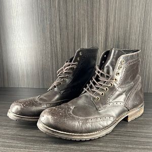 ALDO LACE UP BROWN BOOTS